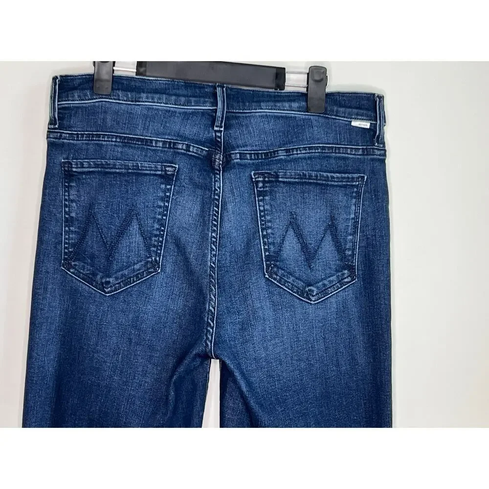 MOTHER  The Weekender Mid Rise Fray Flare Jeans Mint Condition Women's Size 33 - Picture 6 of 12